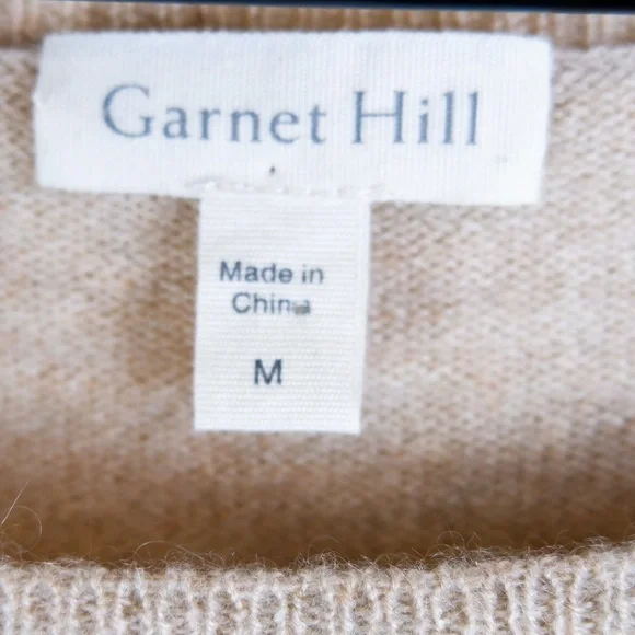 Garnet Hill Cashmere Cream Sweater | M - Picture 2 of 5
